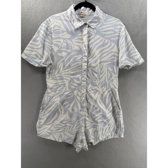 Billabong Pants - Billabong Heads‎ Up Romper Womens L Blue Resort Coastal Vacation Utility Safari